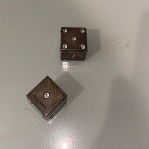 Saint Laurent silver heavy Dice with Crystals authentic